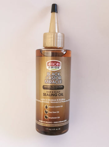 African Pride Black Castor Miracle Hair & Scalp Sealing oil 6oz - Hair Product -LOL Hair & Beauty