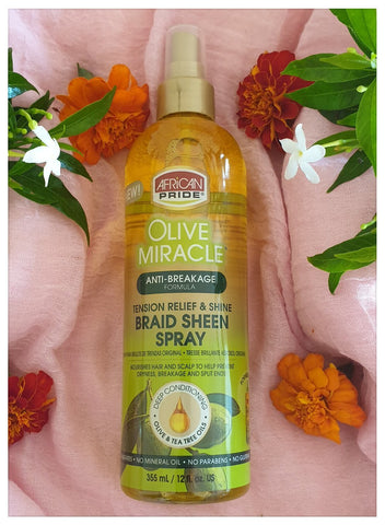 African Pride Olive Miracle Anti-Breakage Braid Sheen Spray 12oz - Australia Stock - Hair Product -LOL Hair & Beauty