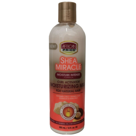 African Pride Shea Miracle Curl Activator Moisturizing Milk for Natural Hair 12oz - Hair Styling Products -LOL Hair & Beauty