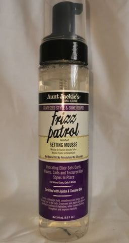 Aunt Jackie's Frizz patrol anti-poof setting mousse 8.5oz - AU Stock - Hair Product -LOL Hair & Beauty