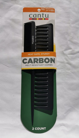 Cantu Carbon Melt Resistant Combs set of 2 - Australia Stock - Hair Accessory -LOL Hair & Beauty