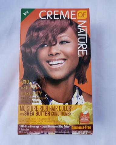 Creme of Nature Permanent Hair Color C30 Red Hot Burgundy - Australia Stock - Hair Color -LOL Hair & Beauty