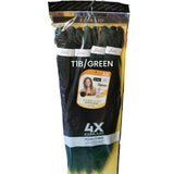 EZBraid Pre-stretched 4pack Itch free Braid extension 26" Color #T1B/Green - Hair Extension -LOL Hair & Beauty