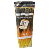 EZBraid Pre-stretched 4pack Itch free Braid extension 26" Color #T1B/Orange/Yellow - Hair Extension -LOL Hair & Beauty