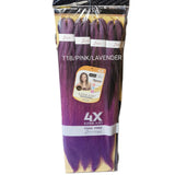 EZBraid Pre-stretched 4pack Itch free Braid extension 26" Color #T1B/Pink/Lavender - Hair Extension -LOL Hair & Beauty
