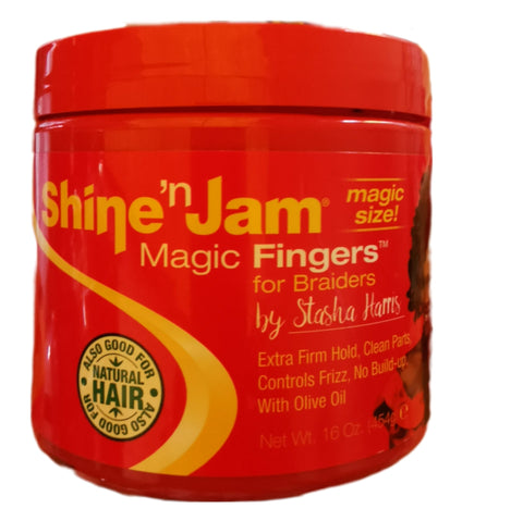 Shine n Jam Magic Fingers for Braiders Extra Firm Hold Jam 16oz - Hair Styling Product -LOL Hair & Beauty