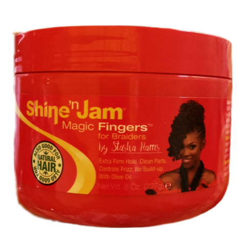 Shine n Jam Magic Fingers for Braiders Extra Firm Hold Jam 8oz - Hair Styling Product -LOL Hair & Beauty