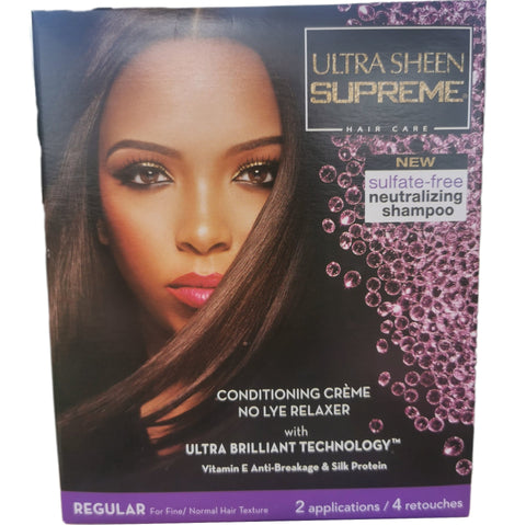 Ultra Sheen Supreme 2application No Lye Relaxer Kit with Sulfate free Shampoo - Regular - Hair Permanents & Straighteners -LOL Hair & Beauty