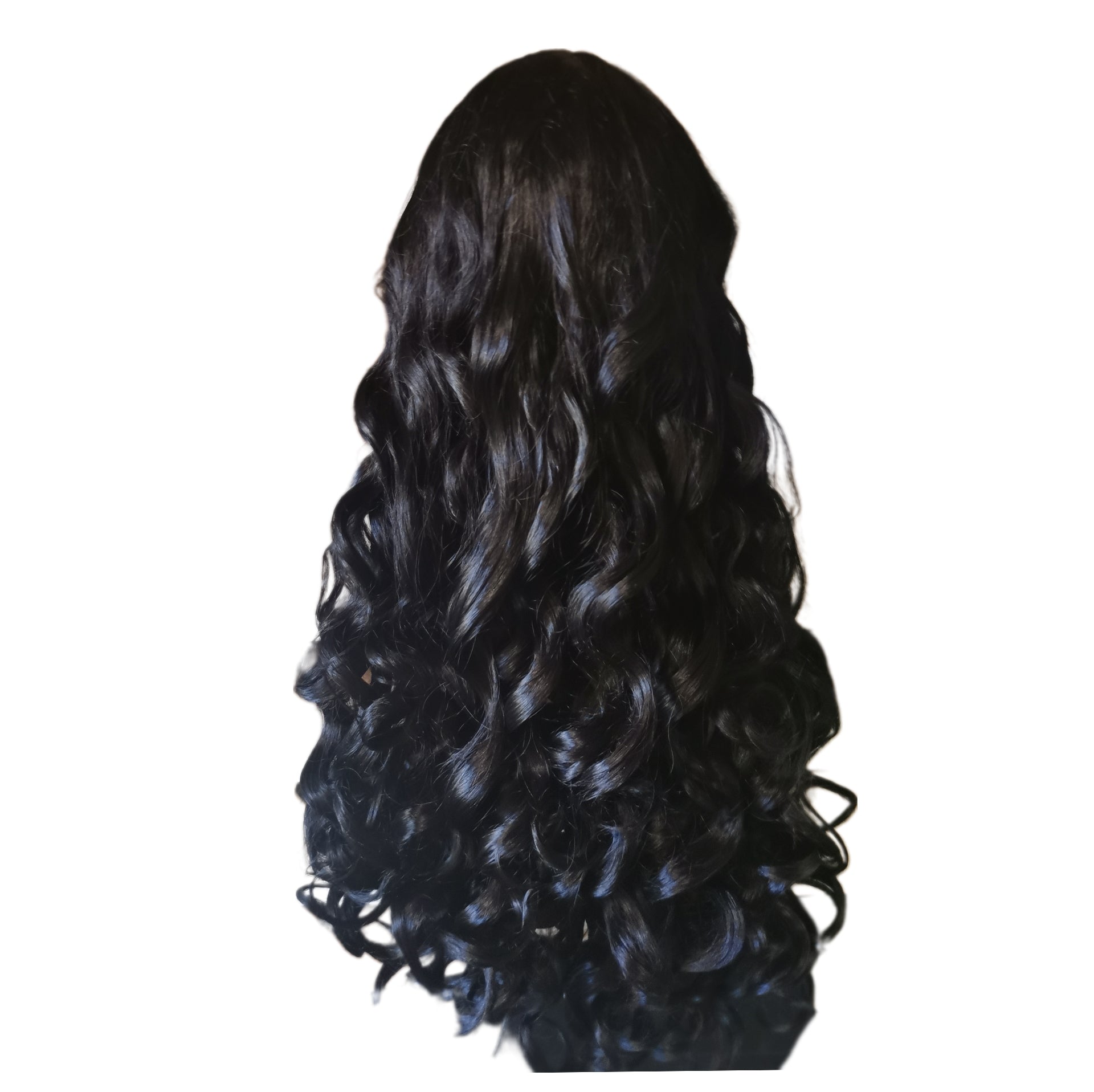 Vella Vella Lace Front Natural front line premium synthetic Long Black Wavy Wig